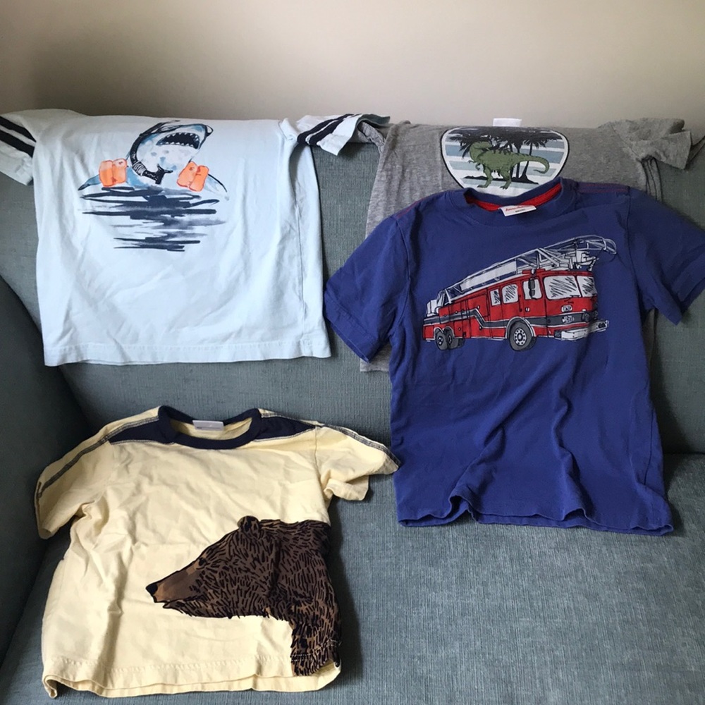 Lot 4 EUC Hanna Anderson boy tees fits sz 6-7